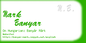 mark banyar business card